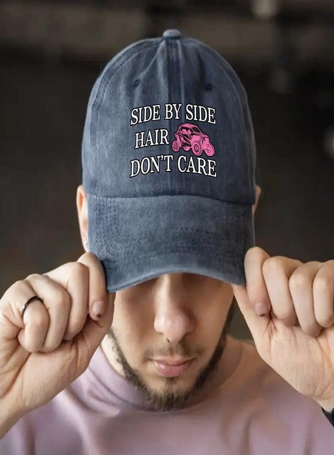 XQLZY Side By Side Hair Don'T Care Adjustable Baseball Cap, Retro Cotton Hat for Men Women, Funny Offroad Gifts for Off Roading Lover Riding Outdoor Racing Lover, Baseball Hats for Atv Fanatic - Image 5